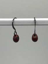 Load image into Gallery viewer, deep red bead earrings
