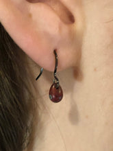 Load image into Gallery viewer, deep red bead earrings
