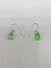 Load image into Gallery viewer, mint green glass earrings
