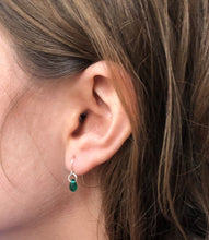 Load image into Gallery viewer, jade green glass earrings
