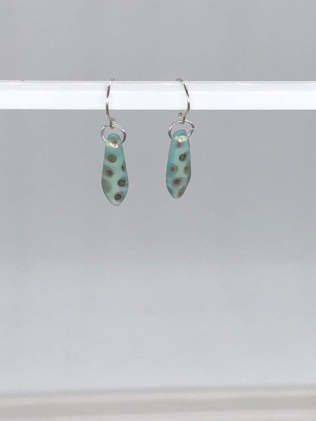 aqua frosted earrings