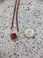 Load image into Gallery viewer, carnelian cube bead necklace
