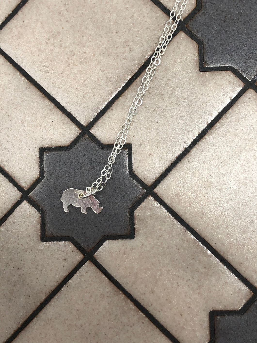 tiny rhino necklace