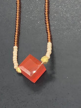 Load image into Gallery viewer, carnelian cube bead necklace
