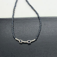 Load image into Gallery viewer, silver and grey bead necklace
