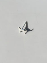 Load image into Gallery viewer, tiny silver dog stud earring
