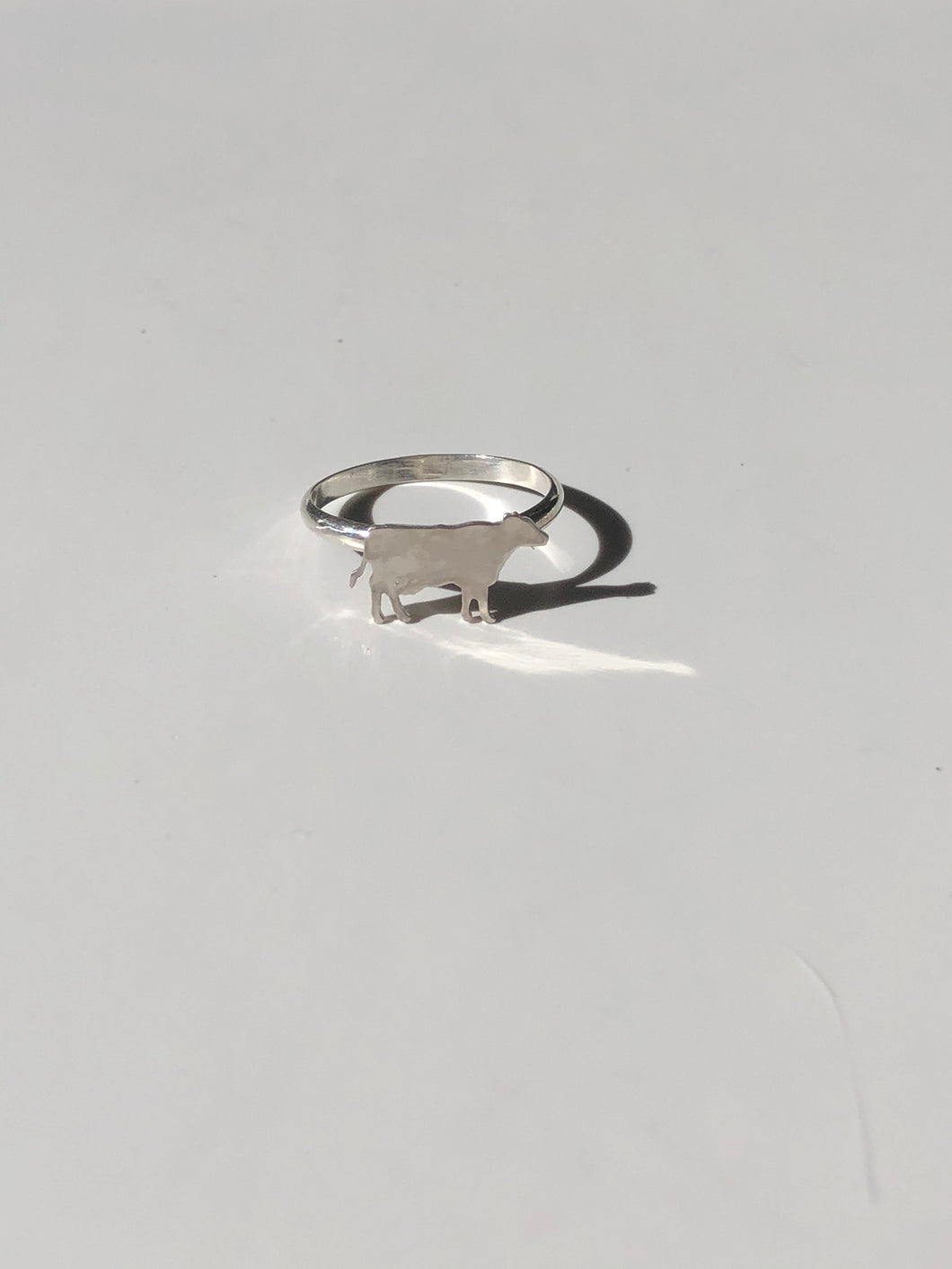 sterling silver cow ring