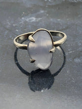 Load image into Gallery viewer, pale blue chalcedony and silver ring
