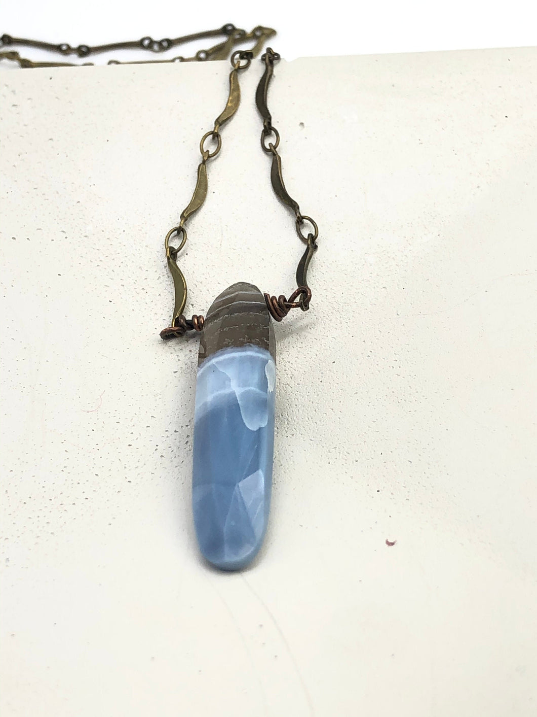 striped opal pendant necklace