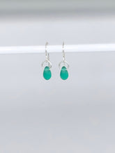 Load image into Gallery viewer, jade green glass earrings
