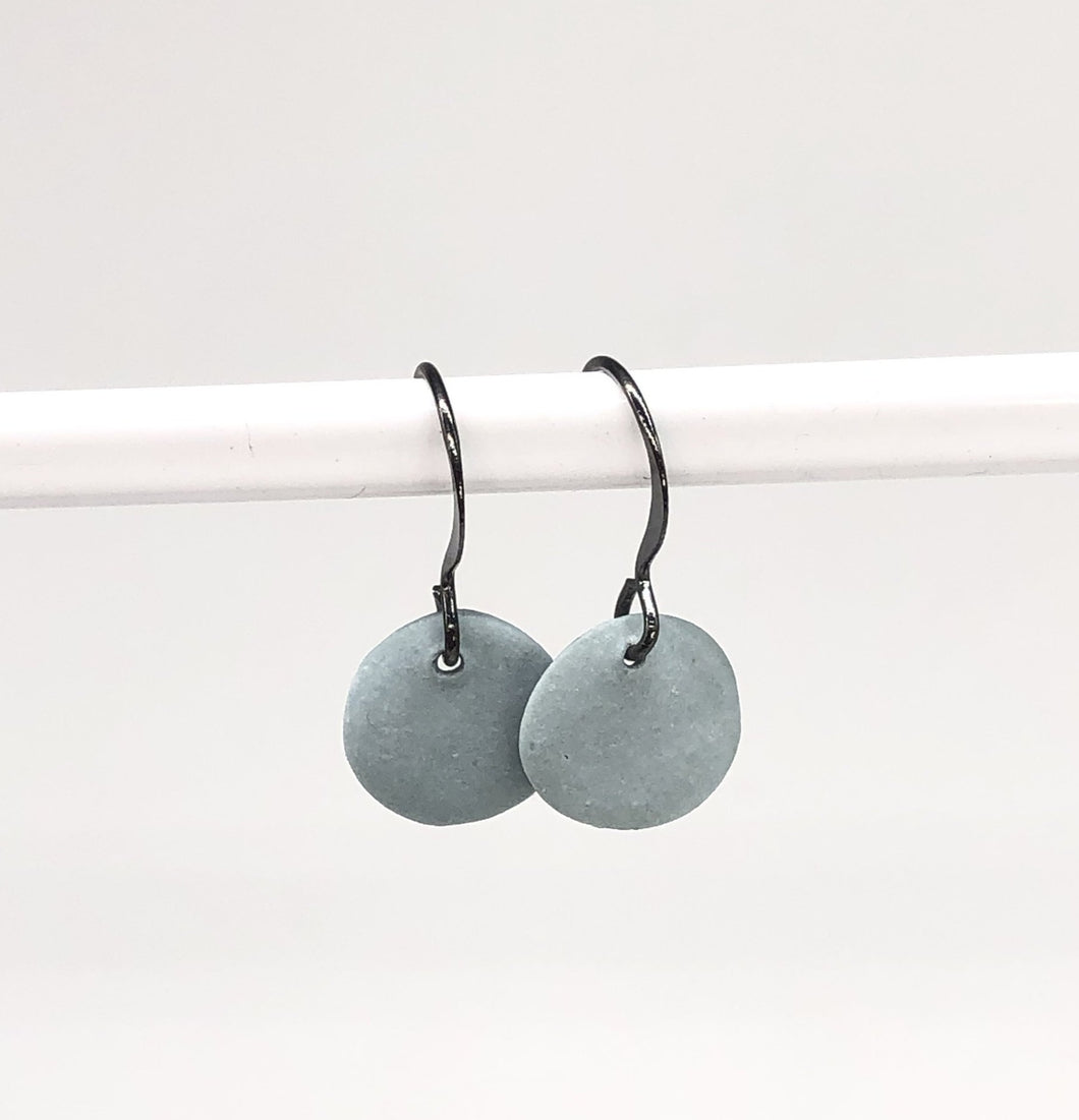 slate blue porcelain drop earrings