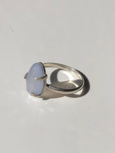 Load image into Gallery viewer, pale blue chalcedony and silver ring
