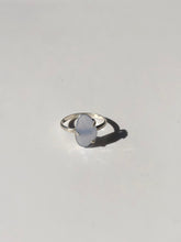 Load image into Gallery viewer, pale blue chalcedony and silver ring
