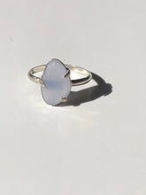 Load image into Gallery viewer, pale blue chalcedony and silver ring
