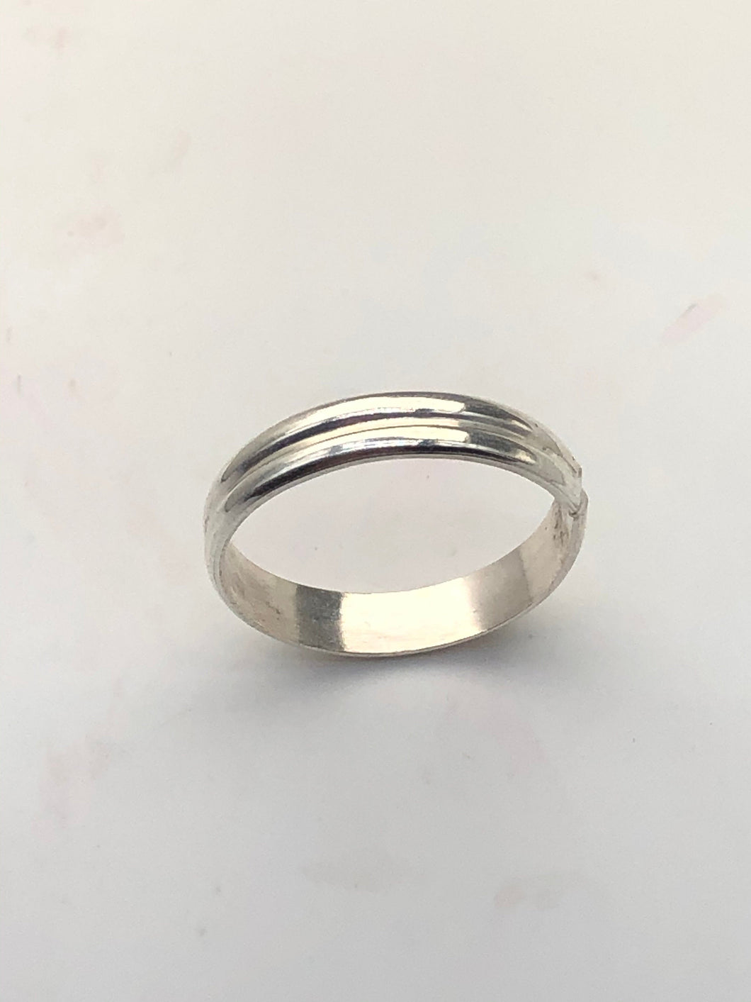 simple double silver ring