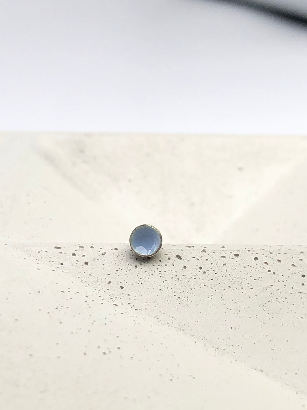 pale blue enamel earring