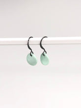 Load image into Gallery viewer, aqua porcelain drop earrings
