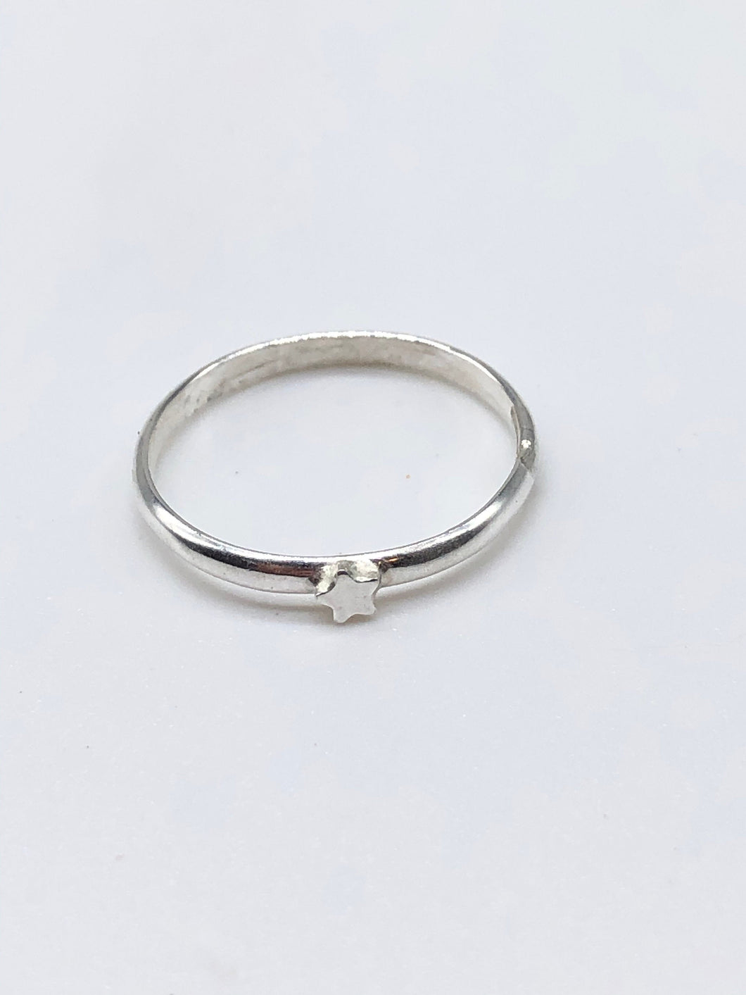 5-pointed silver star ring