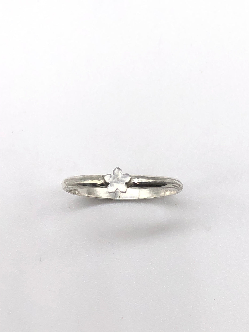 silver flower ring