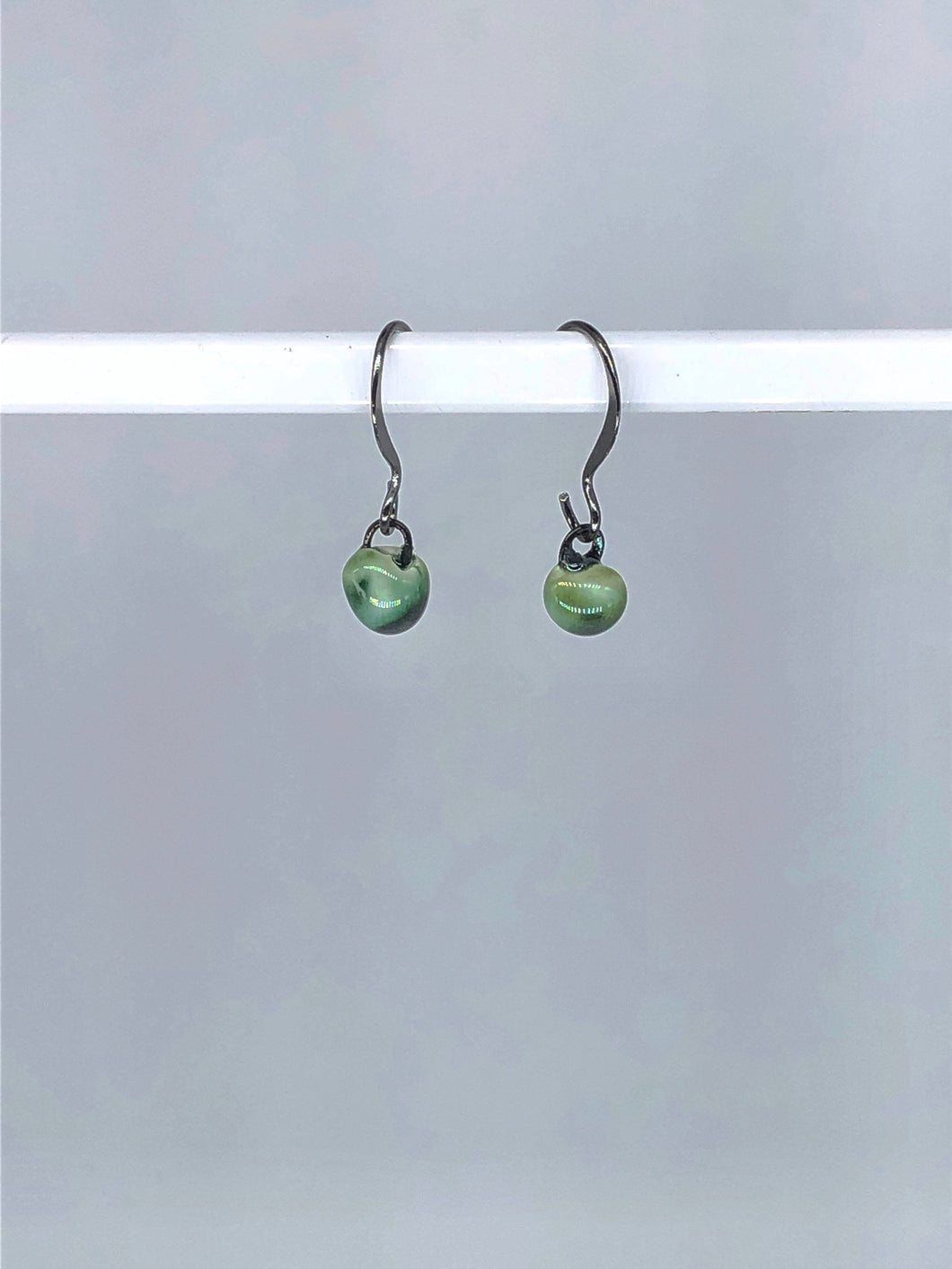 green ceramic ball earrings