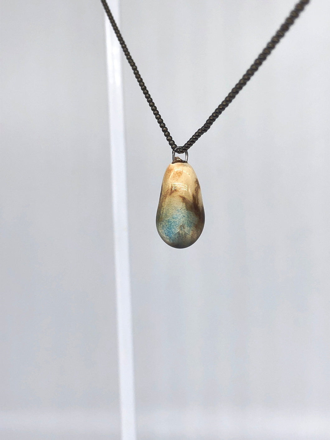 blue mocha ceramic pendant