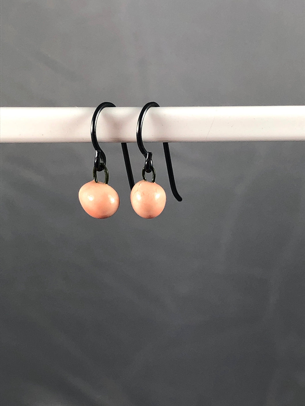 peach ceramic drop earrings