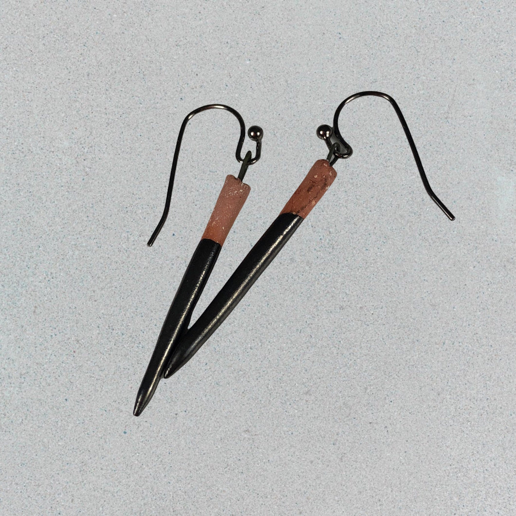 metallic spike earrings