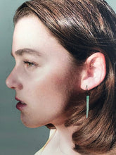 Load image into Gallery viewer, teal and white crackle spike earrings
