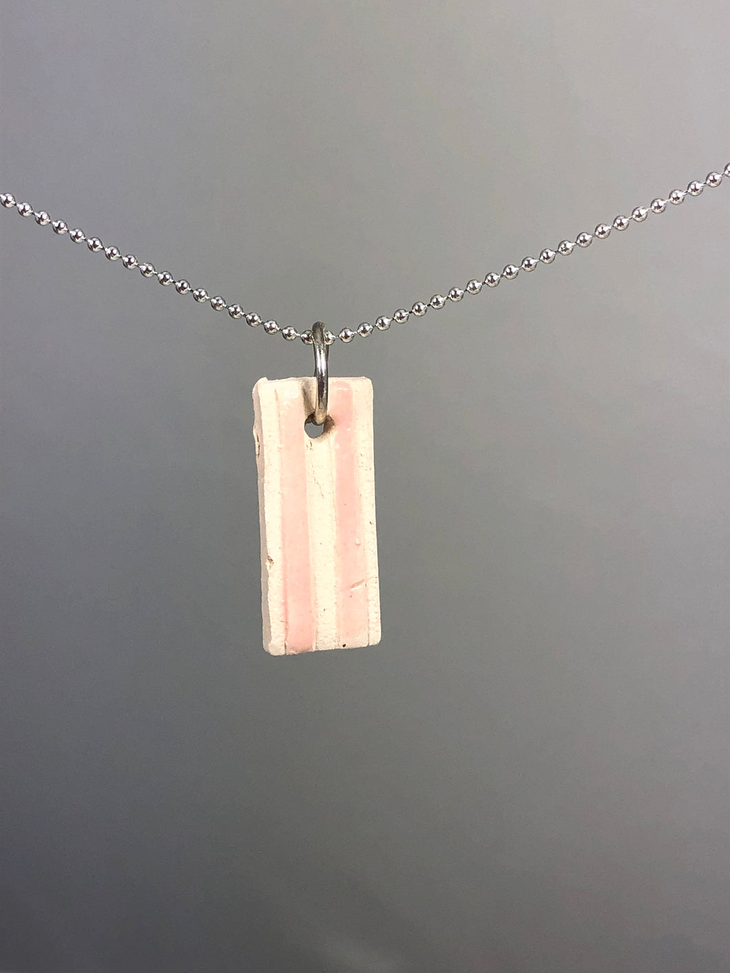 pink striped pendant