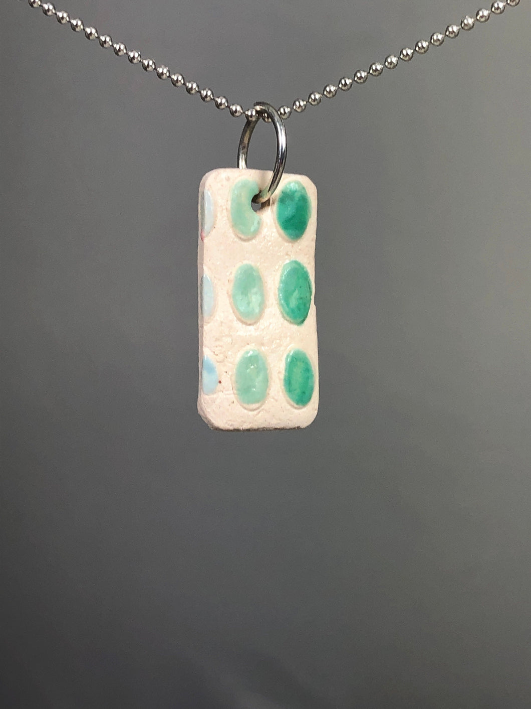 aqua oval dots pendant