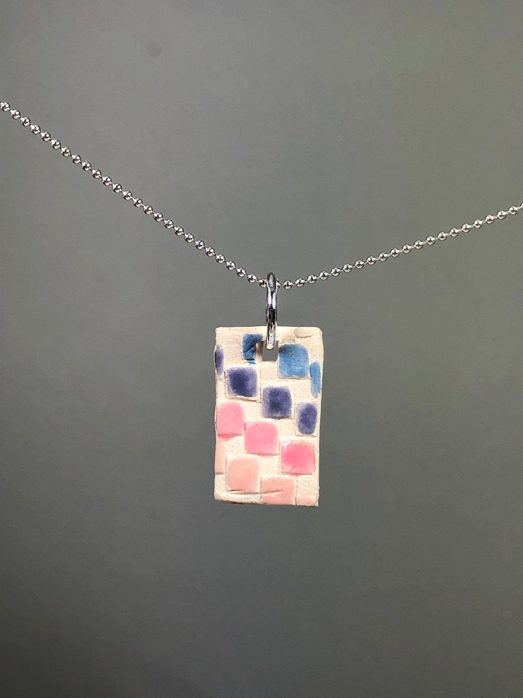 pink and purple squares pendant