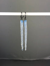 Load image into Gallery viewer, blue and white crackle spike earrings
